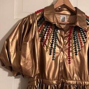 Queen of Sparkles Gold Metallic Dress